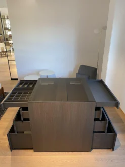 Kommode Centric Nussbaum Dunkel Furniert Parsolglas Grau