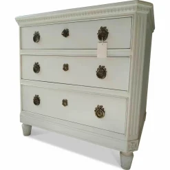 Kommode Massivholz Kirsche Weiss mit 3 Schüben