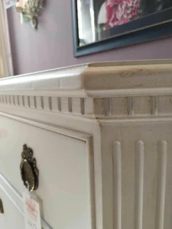 Kommode Massivholz Kirsche Weiss mit 3 Schüben