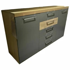 Kommode Minto Balkeneiche Lack Manhattan Grau