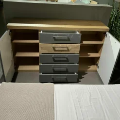 Kommode Minto Balkeneiche Lack Manhattan Grau