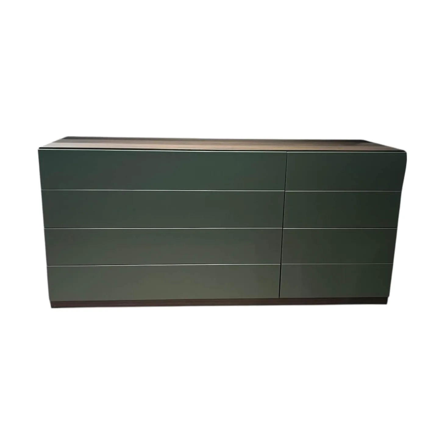 Kommode Night Collection 2022 Easy Front Lack 342 Fogia Matt Grün Korpus Nussbaum 72 Noce