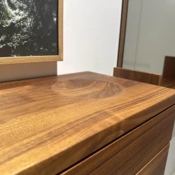 Kommode Schuhschrank Cubus Nussbaum Naturöl Mit Wandspiegel Rahmenlos Mit U Bord Ablage