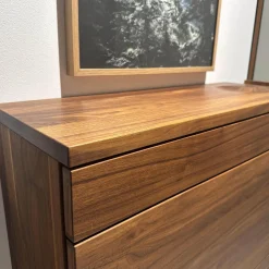 Kommode Schuhschrank Cubus Nussbaum Naturöl Mit Wandspiegel Rahmenlos Mit U Bord Ablage