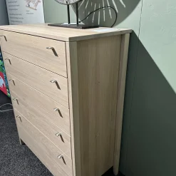 Kommode Sesam Eiche Weißöl Mit Nickelknöpfen