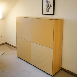 Kommode Soma Innenkorpus Lack Matt Graphit Eiche Furnier Hell