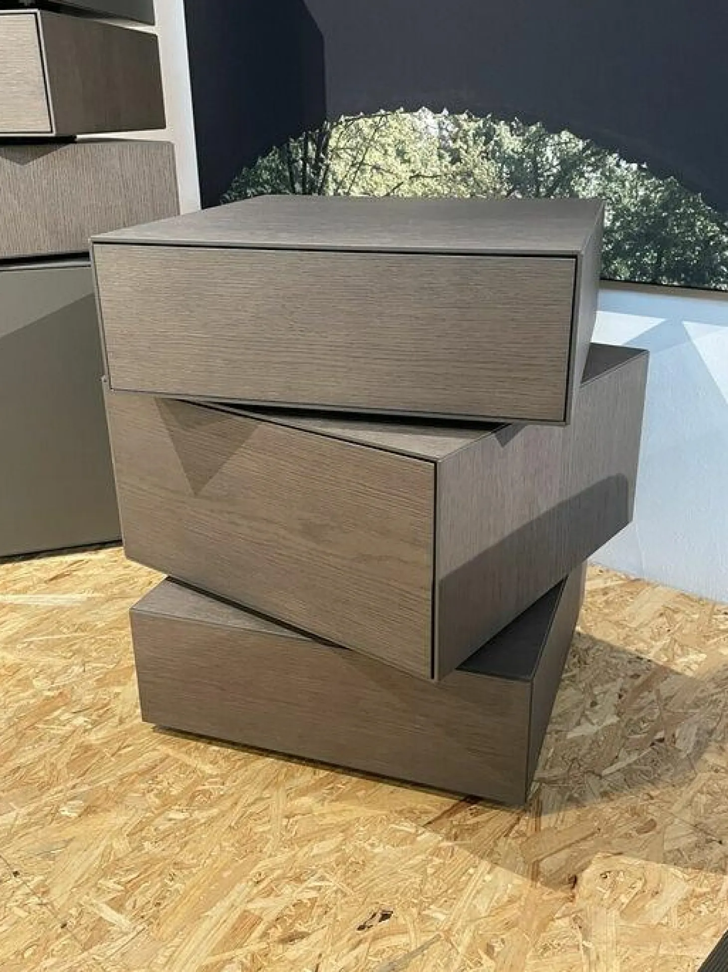 Kommodenkombination Domino Giro Eiche Argilla Grau Lackiert