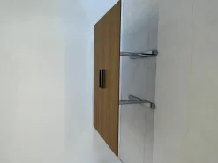 Konferenztisch HiLow Conference Eiche Furniert Gestell Alu Verchromt