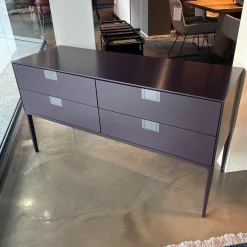 Konsole Alcor Weinrot Gestell Nickel Bronzefarbig Lackiert