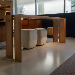 Konsole Frame Resin Nussbaum Mit Knoten Spalten Mit Transparentem Kunstharz Gefüllt