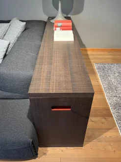 Konsole Frank 12 Furnier Räuchereiche Und Schnitteiche Innen Ziegelrot Rot Glänzend Lackiert