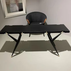 Konsole PA 1947 Esche Schwarz Gefärbt Messingdetail