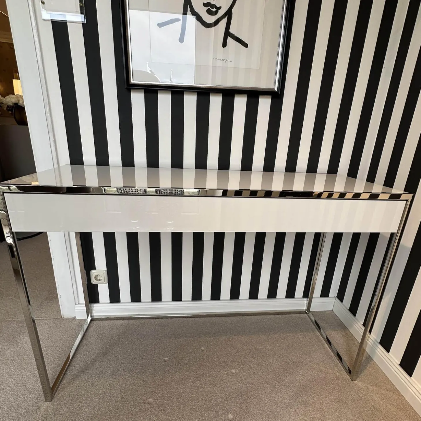 Konsole Smart Oberfläche Pantex 63 Weiß Edelstahl Poliert