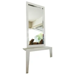 Konsole Tatu Lack Hochglanz Creme mit Spiegel