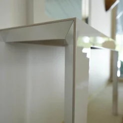 Konsole Tatu Lack Hochglanz Creme mit Spiegel