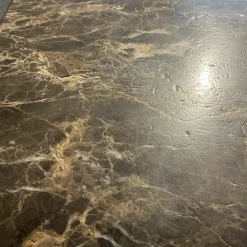 Konsoltisch Basket Platte Stein Emperador Braun Gestell Stahl Tiefschwarz Pulverbeschichtet