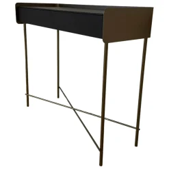 Konsoltisch Béla KT 100 Eiche Wengefarbig Furniert Gestell Edelstahl Pulverbeschichtet Bronce Look