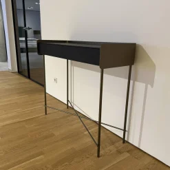 Konsoltisch Béla KT 100 Eiche Wengefarbig Furniert Gestell Edelstahl Pulverbeschichtet Bronce Look