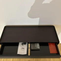 Konsoltisch Béla KT 100 Eiche Wengefarbig Furniert Gestell Edelstahl Pulverbeschichtet Bronce Look