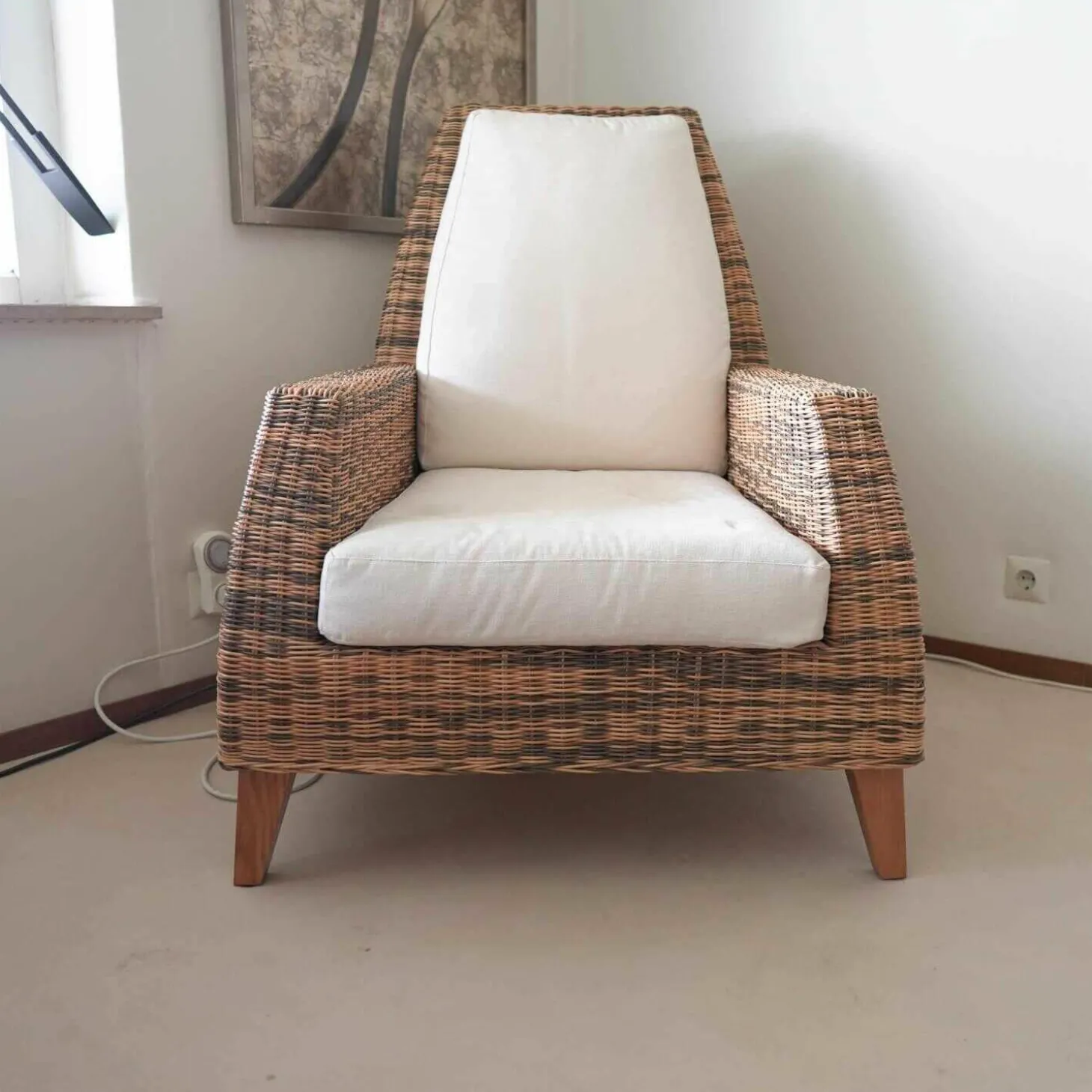 Korbsessel Dolce Stoff Weiß