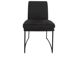 Kufenstuhl Stoff Anthrazit Gestell Kufen Edles Schwarz Matt