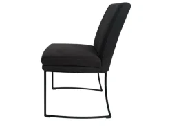 Kufenstuhl Stoff Anthrazit Gestell Kufen Edles Schwarz Matt