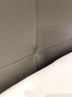 Lederbett KT10 Rindnappaleder Asphalt Anthrazit ohne Lattenrost ohne Matratze