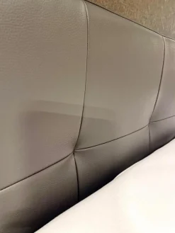 Lederbett KT10 Rindnappaleder Asphalt Anthrazit ohne Lattenrost ohne Matratze