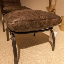 Ledersessel SP120 Leder Frame Gestell Metall Mit Hocker