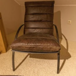 Ledersessel SP120 Leder Frame Gestell Metall Mit Hocker