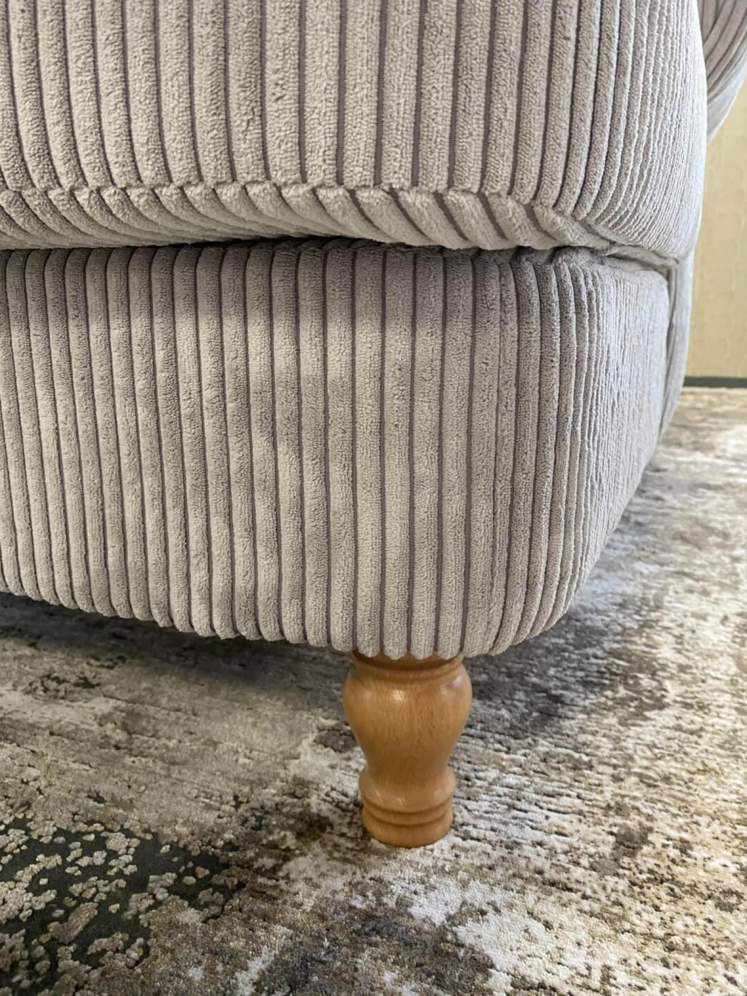 Lesesessel 47003 Stoff Cord 16005 28 Silber Fuß Buche Natur Gedreht Inklusive Kissen