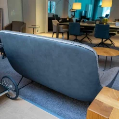 Leya Sofa Innen Stoff Dedar Shimmer Souris Außen Leder Sahara