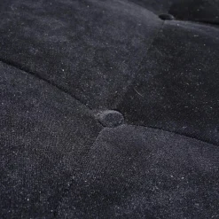 Liege Campus De Luxe Stoff City Velvet Schwarz Rücken Und Applikationen Leder Galaxy Schwarz Mit Rückenkissen