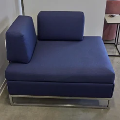 Liege Chaislounge Hocker Bed For Living Stoff Messenger Blau Füße Edelstahl Mit Schlaffunktion