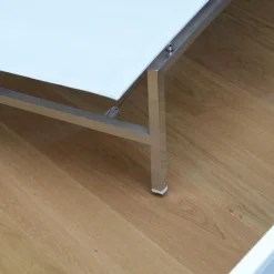 Liege Ocean Club Bezug Gewebe Batyline Weiß Gestell Edelstahl Poliert Verstellbar