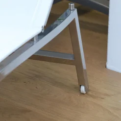 Liege Ocean Club Bezug Gewebe Batyline Weiß Gestell Edelstahl Poliert Verstellbar