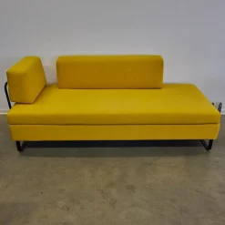 Liege Singolo Stoff Faro Gelb Fuß Schwarz Mit Bettkasten