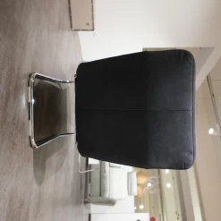 Liege Wang 3 Textilbezug Dunkelblau Freischwingergestell Metall Mit Verstellbarer Liegefläche