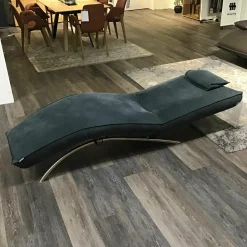 Liegesessel Jonas P4 Leder D Denver Whale Blau Gestell Edelstahl Mit Akku