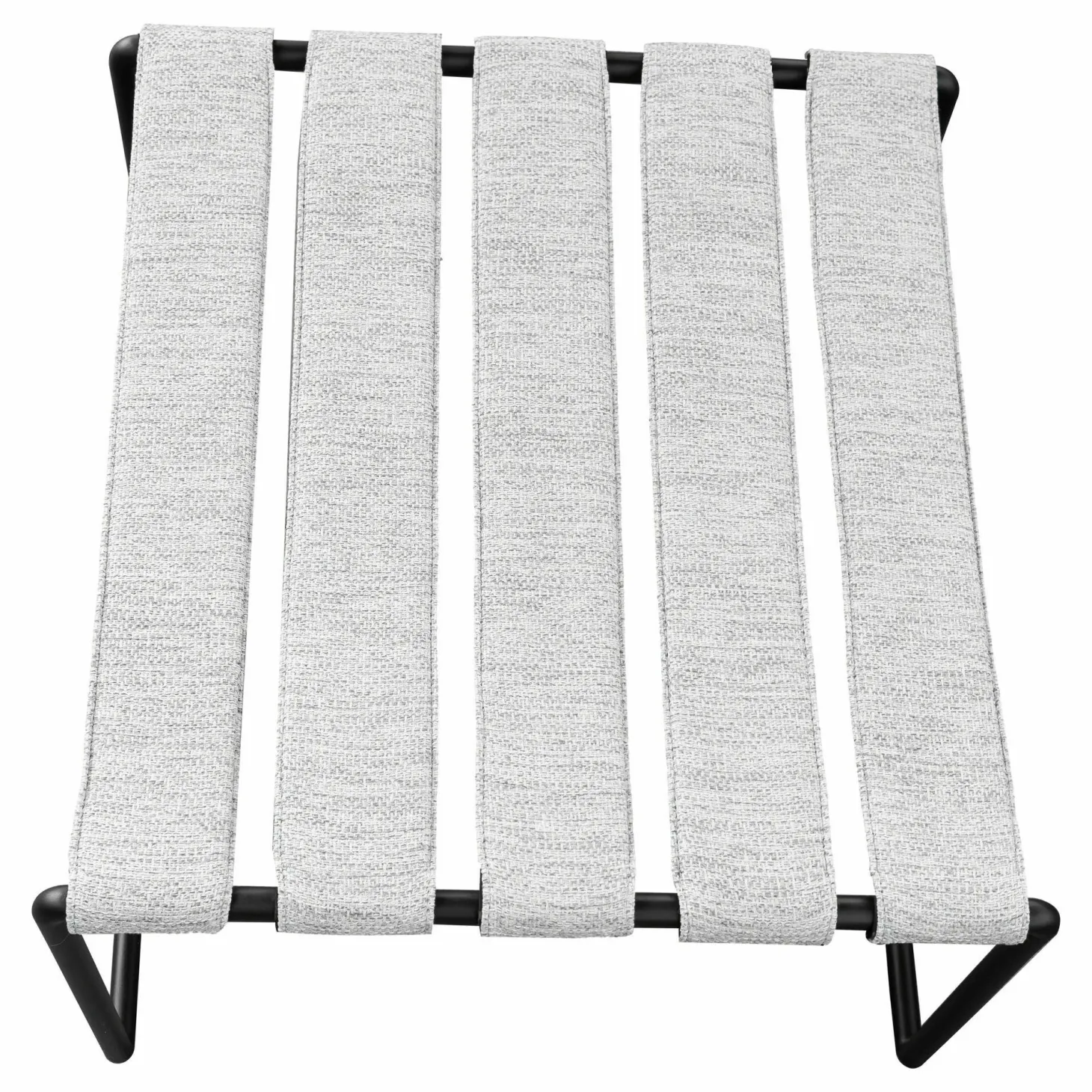 Liegestuhl Strappy Textile Natural Silver Dot Silber Gestell Edelstahl Anthrazit Beschichtet Inklusive Hocker