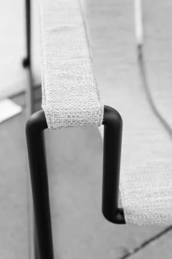 Liegestuhl Strappy Textile Natural Silver Dot Silber Gestell Edelstahl Anthrazit Beschichtet Inklusive Hocker