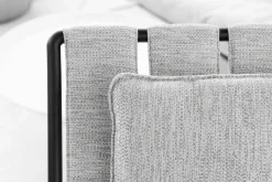 Liegestuhl Strappy Textile Natural Silver Dot Silber Gestell Edelstahl Anthrazit Beschichtet Inklusive Hocker