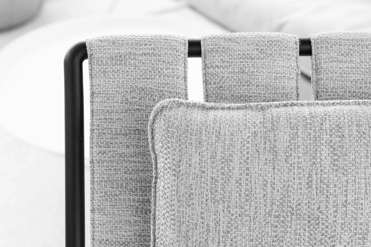 Liegestuhl Strappy Textile Natural Silver Dot Silber Gestell Edelstahl Anthrazit Beschichtet Inklusive Hocker