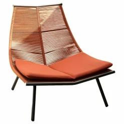 Lounge Chair Laze Polyester-Schnur Orange 08 mit Sitzkissen