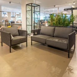 Lounge Sessel Encore Soft Rope Dark Grey Kissen Farbe Lava Grey