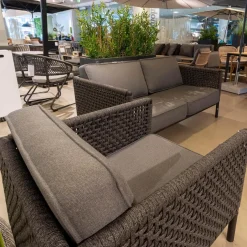 Lounge Sessel Encore Soft Rope Dark Grey Kissen Farbe Lava Grey