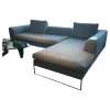 Lounge Sofa Mell Stoff 9131 Anthrazit Gestell M20 Schwarz Lackiert Inklusive Kissen Und Rolle