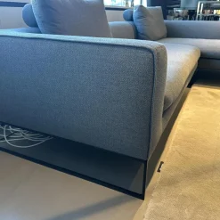 Lounge Sofa Mell Stoff 9131 Anthrazit Gestell M20 Schwarz Lackiert Inklusive Kissen Und Rolle