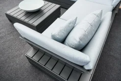 Loungegruppe Boxx Polster Stoff Bombay Deluxe Pastel Blue Blau Gestell Aluminium Anthrazit Inklusive Tisch