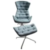 Lounge-Sessel 808 Mit Hocker Bezug Außen Nappaleder Bezug Innen Stoff Soul 158 Air
